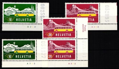 Schweiz 586-587 postfrisch Eckrand Formnummer Bogenzähler #KP395
