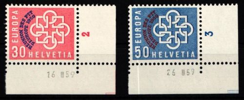 Schweiz 681-682 postfrisch Eckrand Druckdatum #KP437