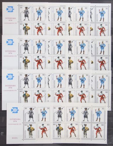 Schweiz Block 22 postfrisch als Blockserie 1-15 Inter NABA 1974 #KM428