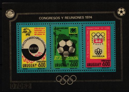Uruguay Block 21 postfrisch Fußball #KR324
