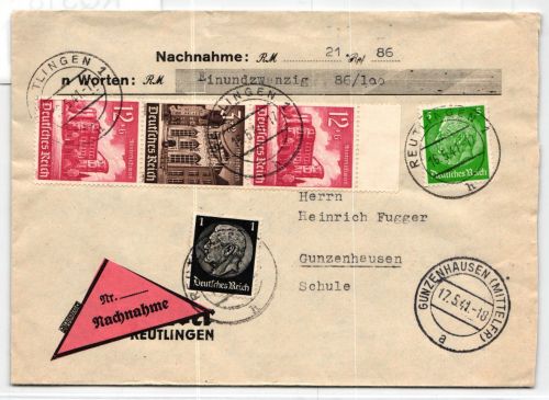 Deutsches Reich S 267 auf Brief als Mischfrankatur #KQ318