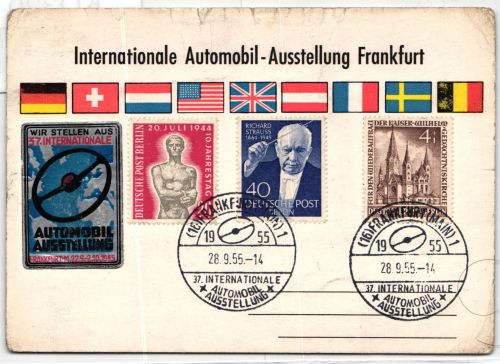 Berlin 106, 119, 124 auf Ausstellungskarte Automobil Ausstellung #KQ320