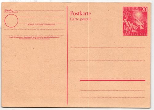BRD Bund PSO 2 als Ganzsache ungelaufen #KQ386