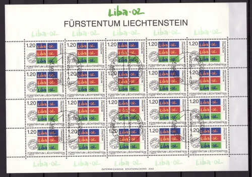 Liechtenstein Kleinbogen 1285 gestempelt Philatelie #JG509