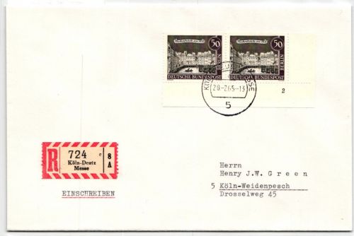 Berlin 224 auf Brief als Mehrfachfrankatur FN 2 #KQ763