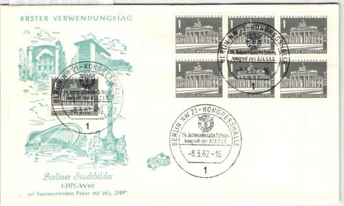 Berlin 140 y als Ersttagsbrief 3 waagerechte Paare #KQ881