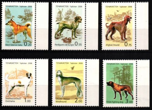 Tadschikistan 447-452 A postfrisch Hunde #JV959