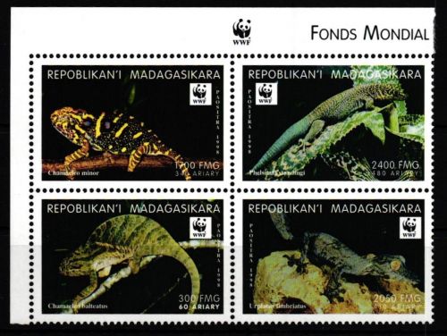Madagaskar 2313-2316 postfrisch als 4er Block, Chamäleon #JV437
