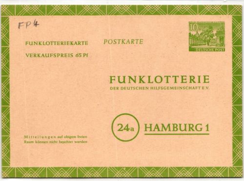 Berlin FP 4 als Ganzsache ungebraucht #KT624
