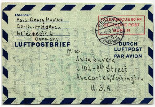 Berlin LF 2 als Ganzsache gelaufen nach USA #KT635