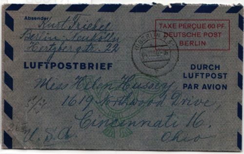 Berlin LF 2b III als Ganzsache gelaufen nach USA #KT638