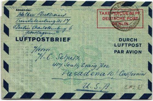 Berlin LF 2b I als Ganzsache gelaufen in die USA #KT641
