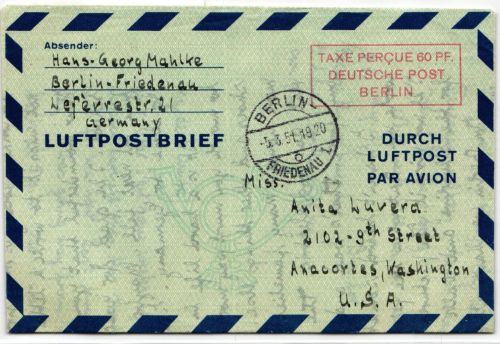 Berlin LF 2 als Ganzsache gelaufen in die USA #KT655