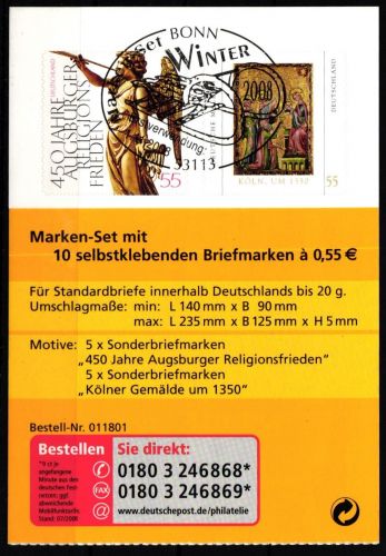 BRD Bund 2700-2701 gestempelt als Markenheftchen mit Sonderstempel #KV030