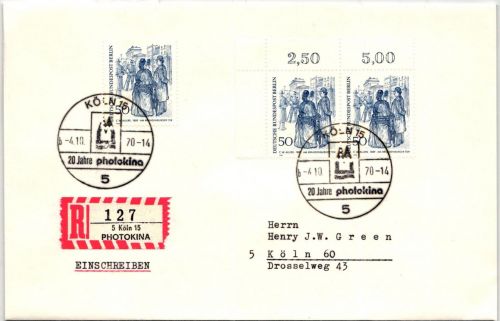 Berlin 337 auf Brief Paar vom Eckrand #KW113