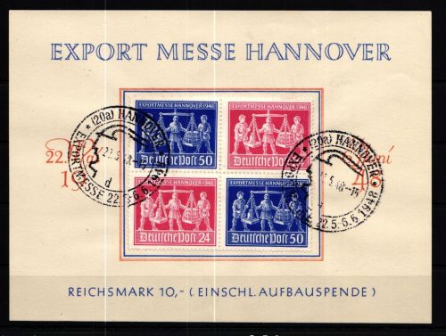 Alliierte Besetzung V Zd 1 gestempelt auf Ausstellerkarte #KU438