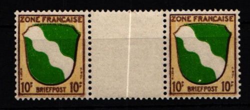 Französische Zone Allgemeine Ausgabe 5y ZW postfrisch zwischenstegpaar #KV941