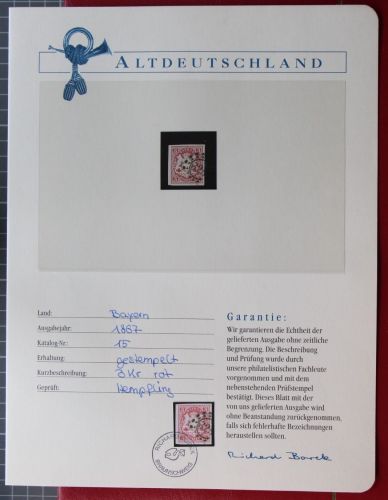 Bayern 15 gestempelt Borek Garantie #KS288