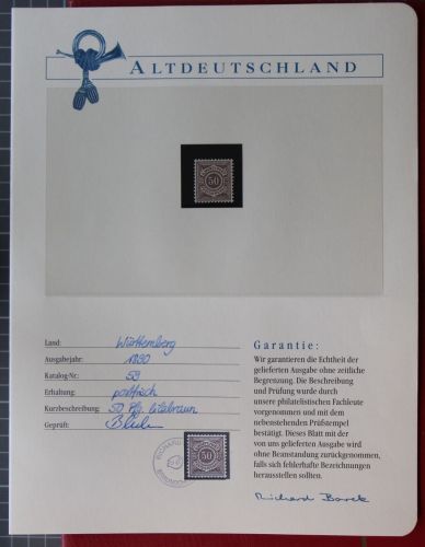 Altdeutschland Württemberg 59 postfrisch