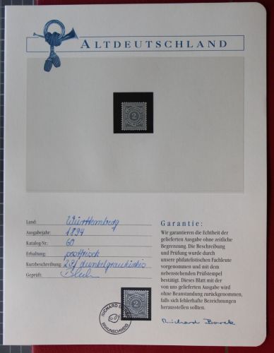 Altdeutschland Württemberg 60 postfrisch