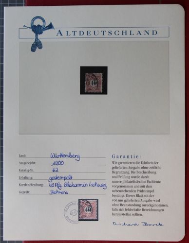 Altdeutschland Württemberg 62 postfrisch
