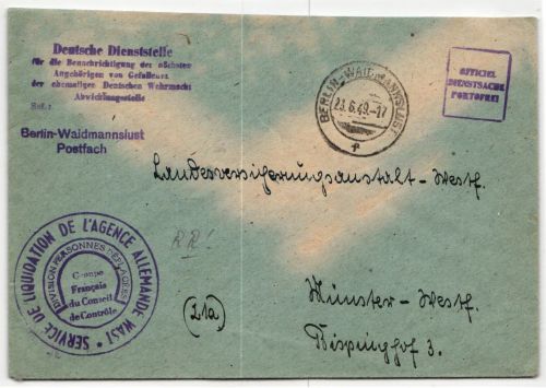 Berlin Freistempel auf Brief Dienstsache Benachrichtigung Gefallenen #KT977
