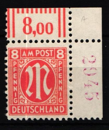 Bi-Zone 21 r 4 postfrisch rote 4 stellige Nummer #KW320