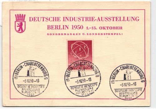 Berlin 71 auf Ausstellungskarte Deutsche Industrie-Ausstellung #KW566