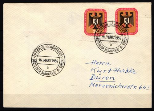 Berlin 136-137 gestempelt auf gelaufenem FDC Ersttagsbrief #KU550