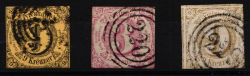 Thurn & Taxis 10, 32, 34 gestempelt leichte Mängel #KY437