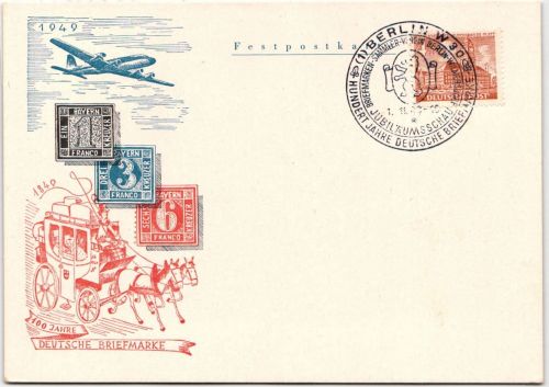 Berlin 43 auf Postkarte Ersttag Markenheftchen #KY823