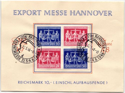 Alliierte Besetzung V Zd 1 auf Ausstellungskarte Export Messe #KY955