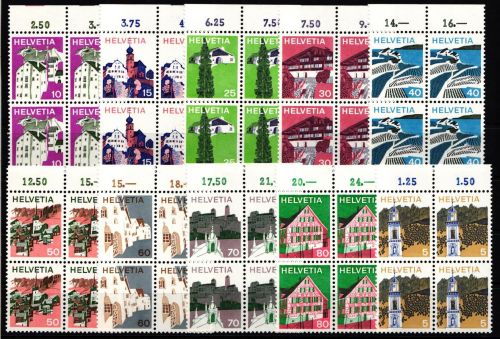 Schweiz 1003-1012 postfrisch als 4er Blöcke #KZ036