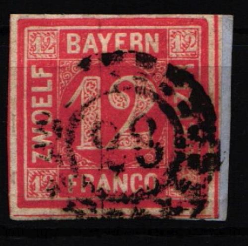 Bayern 6 gestempelt auf Briefstück #KY653