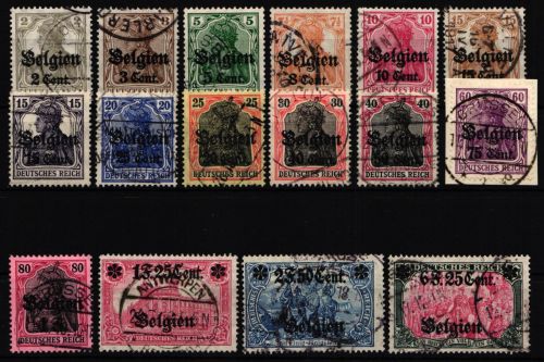Deutsche Besetzung 1. WK Belgien 10-25 gestempelt #NA152