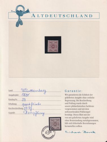 Altdeutschland Württemberg 59 postfrisch