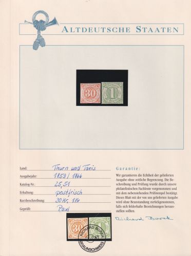 Thurn & Taxis 25, 51 postfrisch