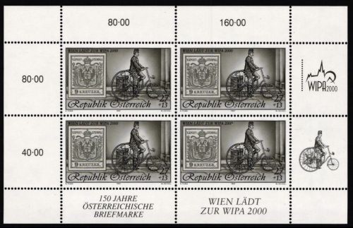 Österrreich 2222 postfrisch als Schwarzdruck-Kleinbogen #JW223