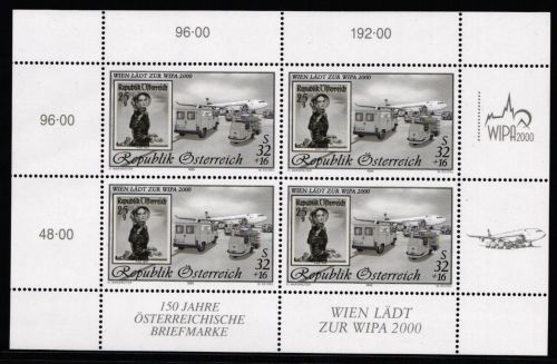 Österrreich 2292 postfrisch als Schwarzdruck-Kleinbogen #JW225