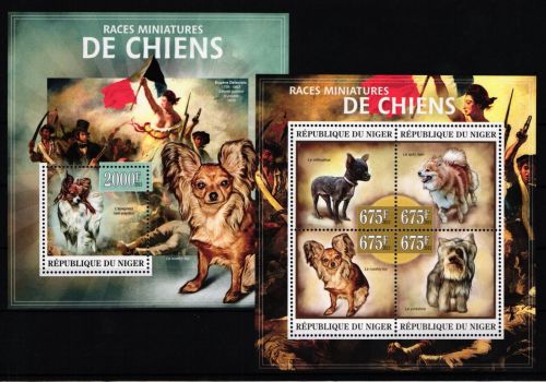Niger 2162-2165 und Block 173 postfrisch Kleinbogen / Hunde #KC181