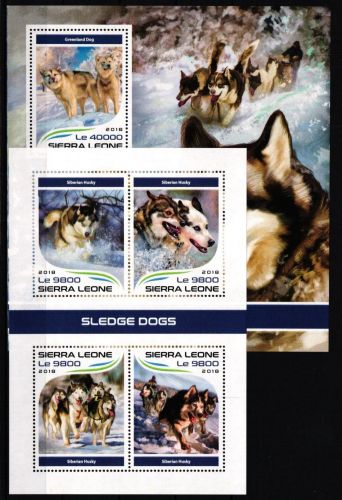 Sierra Leone 9569-9572 und Block 1442 postfrisch Kleinbogen / Hunde #KC273