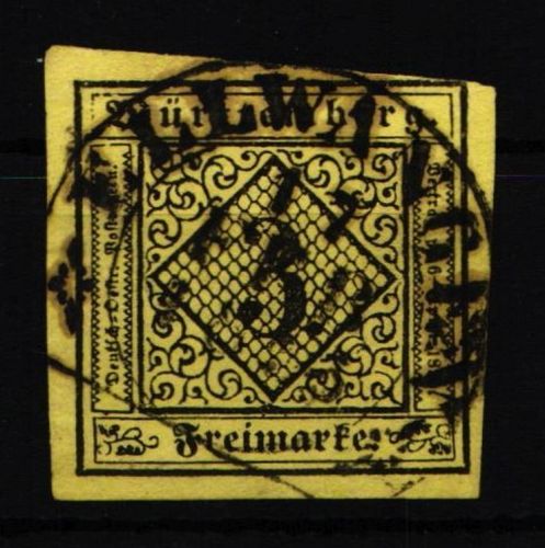 Württemberg 2 gestempelt gut geschnitten #NC947