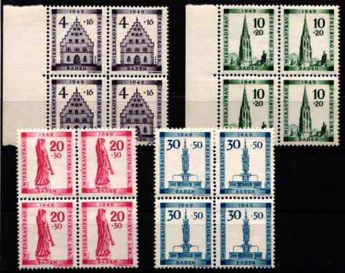 Französische Zone Baden 38-41 postfrisch alle Marken geprüft Schlegel BPP #NB404