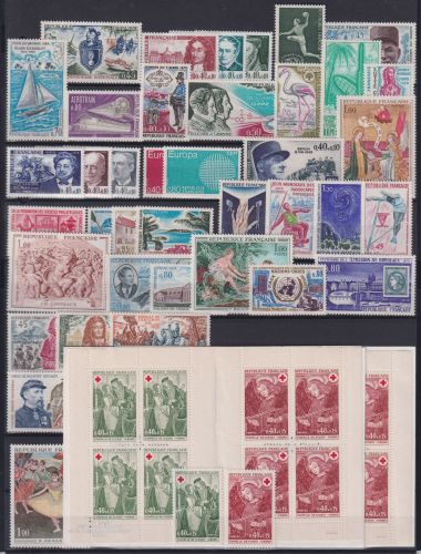Frankreich Jahrgang 1970, mit 1694-1734 postfrisch inkl MH #KV260