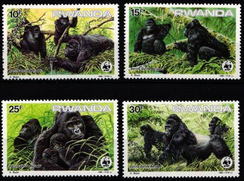 Ruanda 1292-1295 postfrisch Wildtiere, Gorillas #JW527