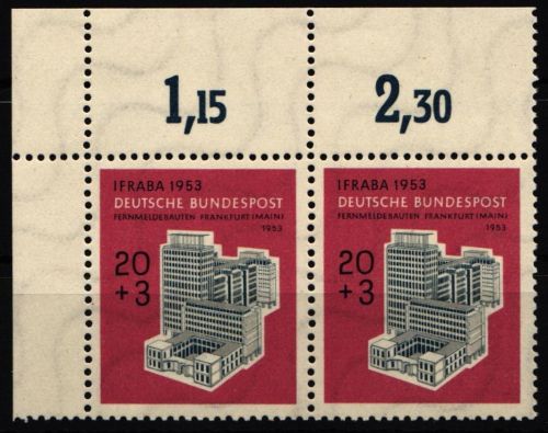 BRD Bund 172 postfrisch Paar vom Eckrand oben links #NG069