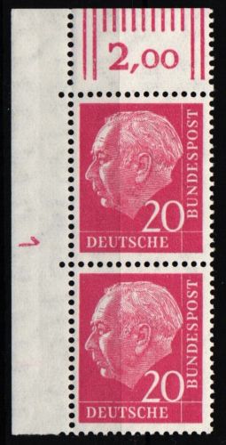 BRD Bund 185 v DZ postfrisch Eckrandpaar mit DZ 1 #NG159