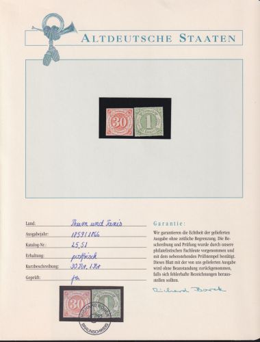 Thurn & Taxis 25, 51 postfrisch