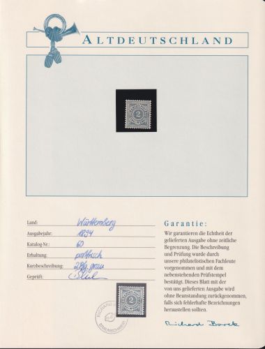 Altdeutschland Württemberg 60 postfrisch mit Borek Garantie #NH249