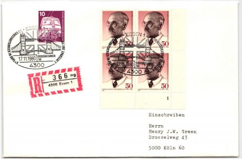 Berlin 492 FN auf Brief als Mehrfachfrankatur Formnummer 1 #NG312